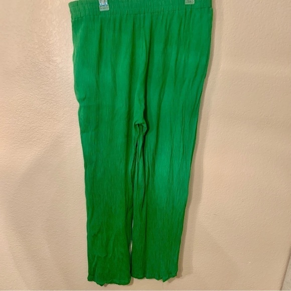 Palazzo Pants XL Emerald Green Curations QVC 100% Viscose Flowy Boho Relaxed Fit - Picture 6 of 13